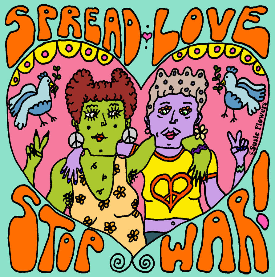 Sticker Design &quot;Spread Love, Stop War&quot;, 2024