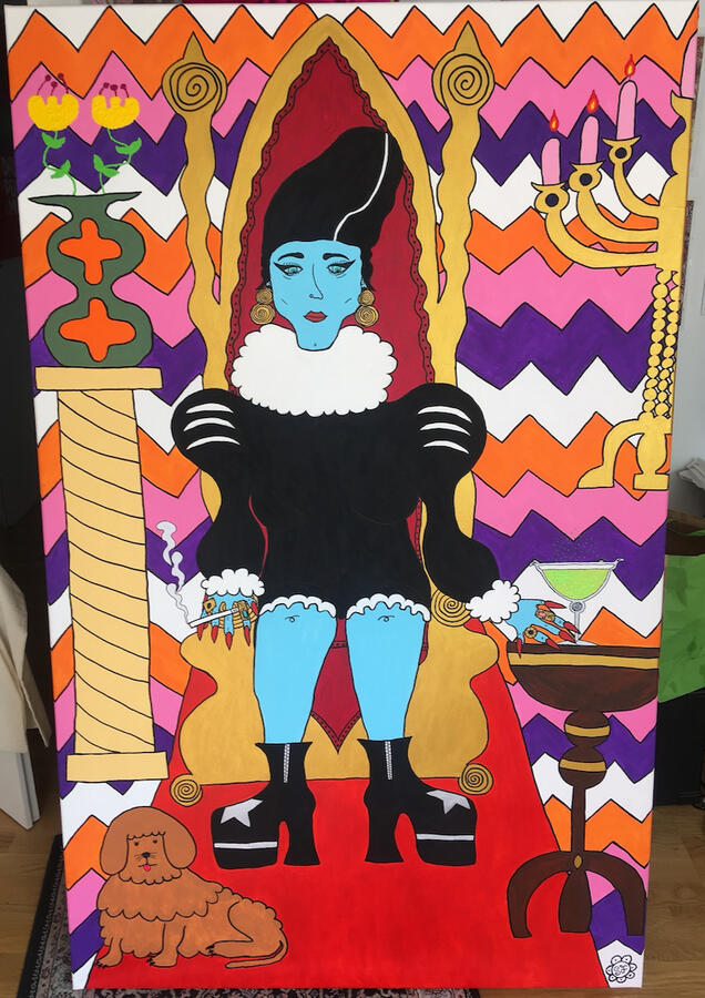 Portrait von Susanne Widl, Queen Sue, 160x100cm, 2022