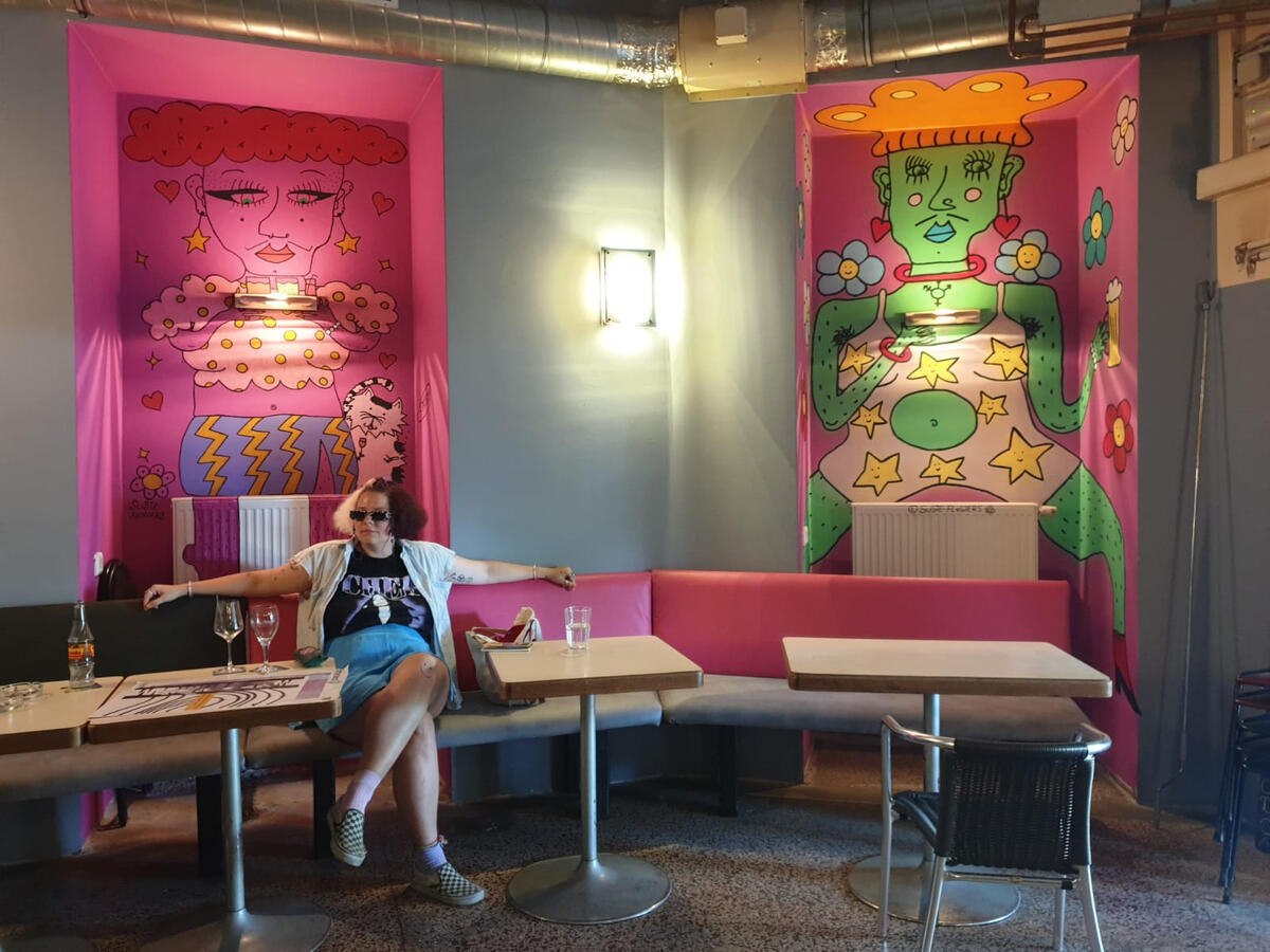 Wandmalerei für Lokal &quot;Zweistern&quot;, 1020; Sommer 2021