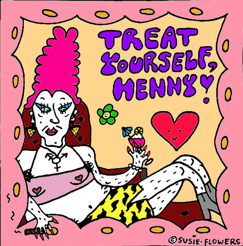 treat yourself henny sticker design