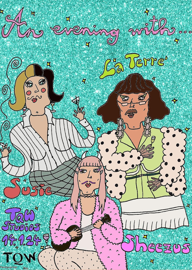 Flyer für Event im TQW, Jänner 2024