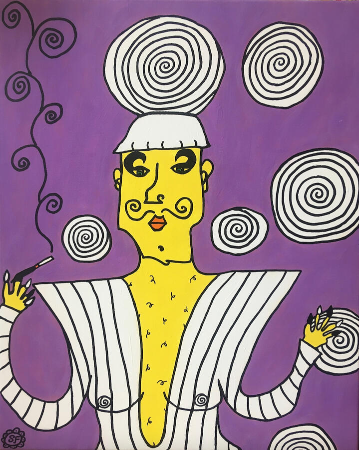 spiraling, 2021, Acryl auf Leinwand; 40x50cm