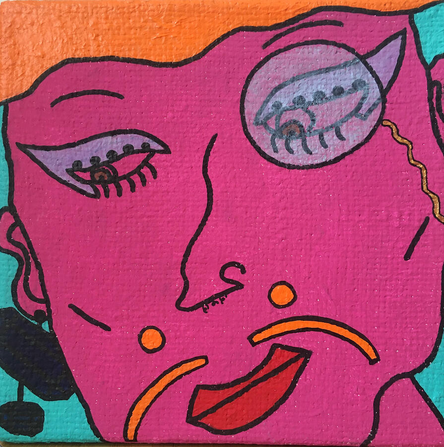 monocle, 2021, Acryl auf selbstbespannter Leinwand; 30x30cm