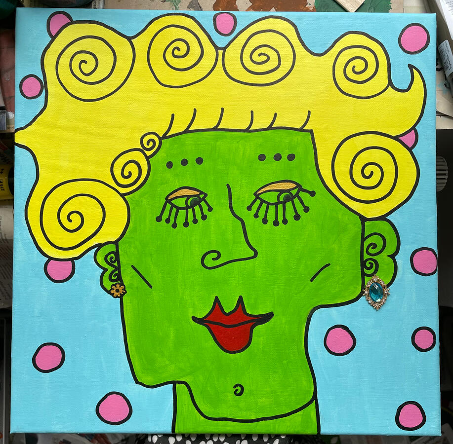 diamonds; 2024; acrylic on canvas; 40x40cm