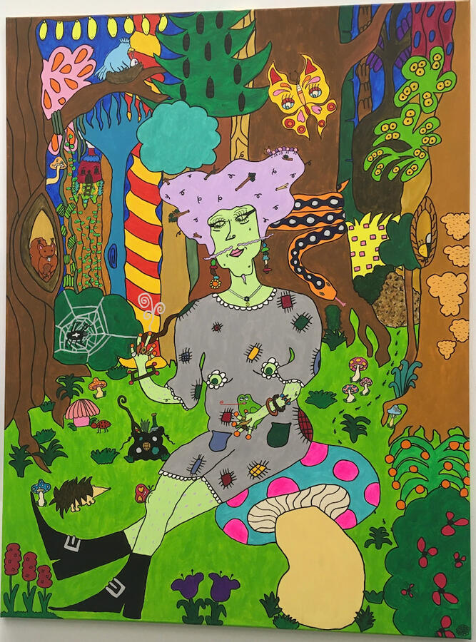 in the hennywoods..., 2023, Acryl auf Leinwand; 120x160cm